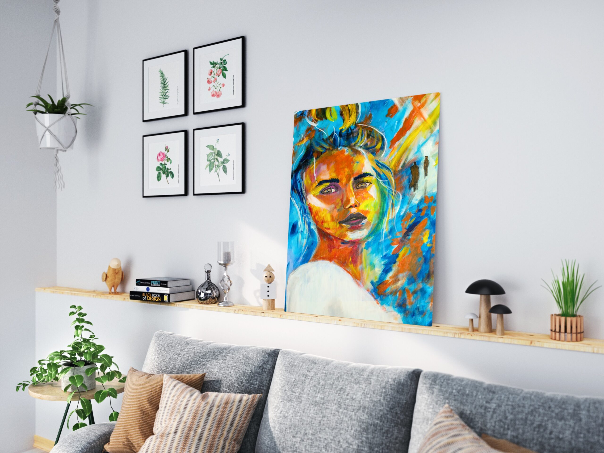 Mockup mit "Lots Frau"・Acryl auf Leinwand・60×90 cm・2023