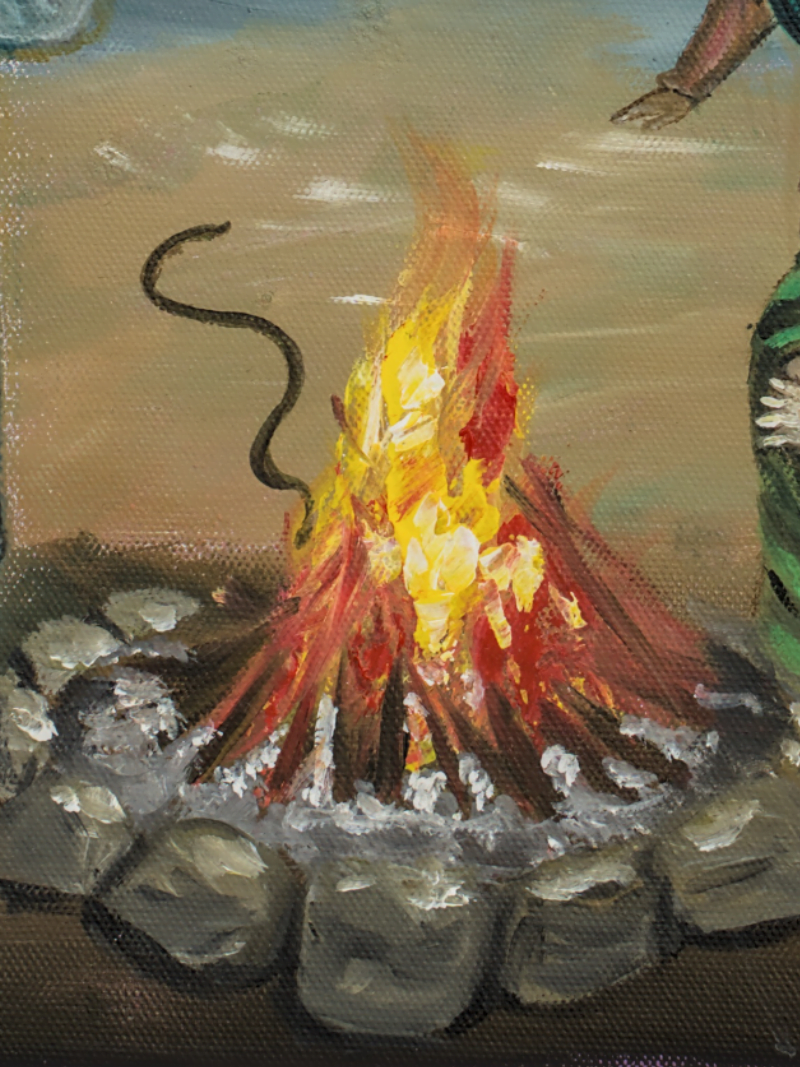 Schlange im Feuer