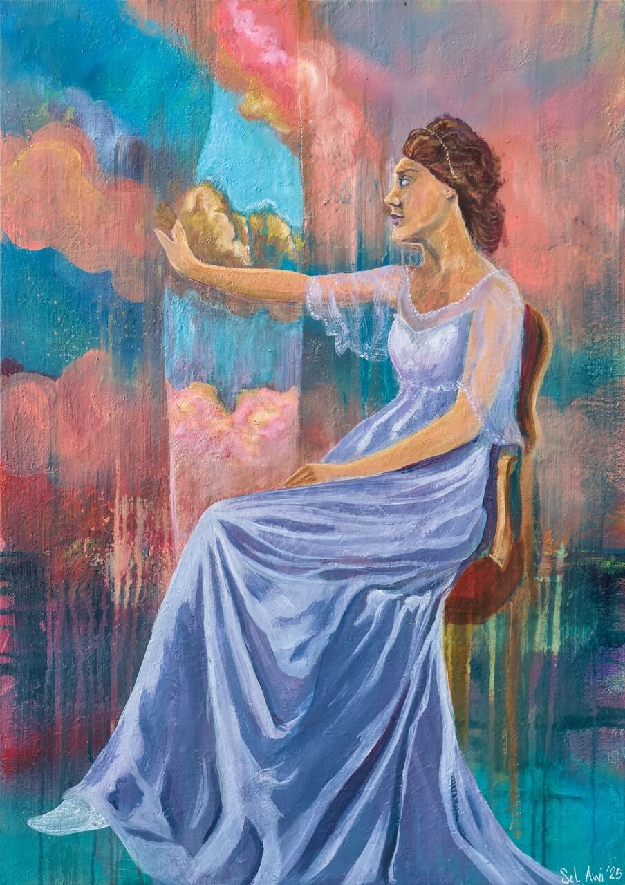 Die Frau im Lila Kleid