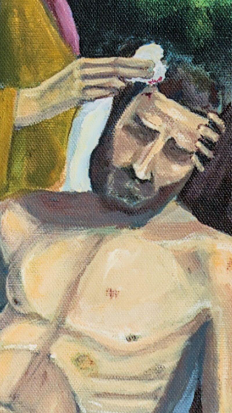 Der Samariter versorgt seine Wunden