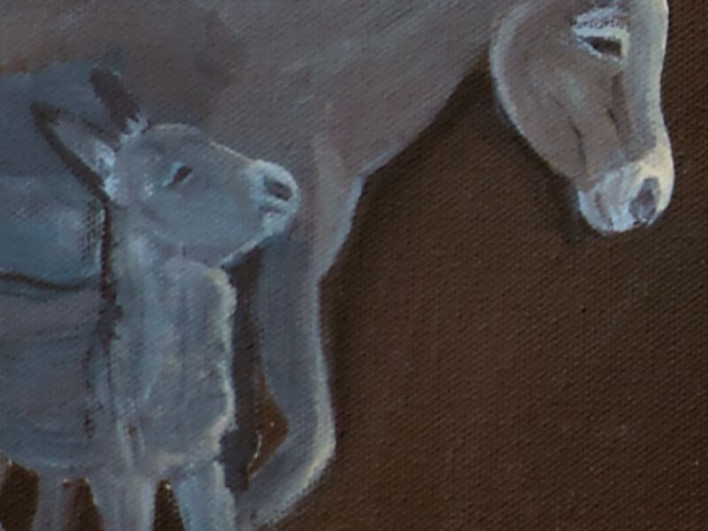 Eselstute mit Fohlen